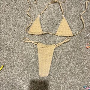 Tan Textured Bikini Set